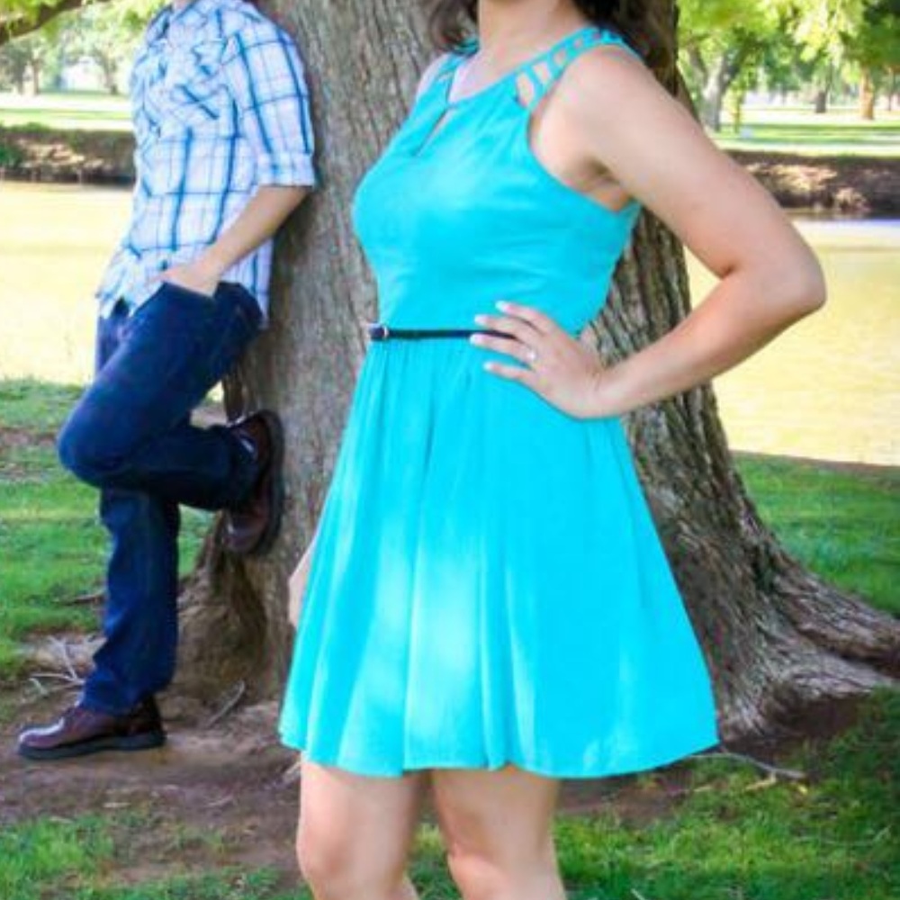 Flirty Teal Summer Dress